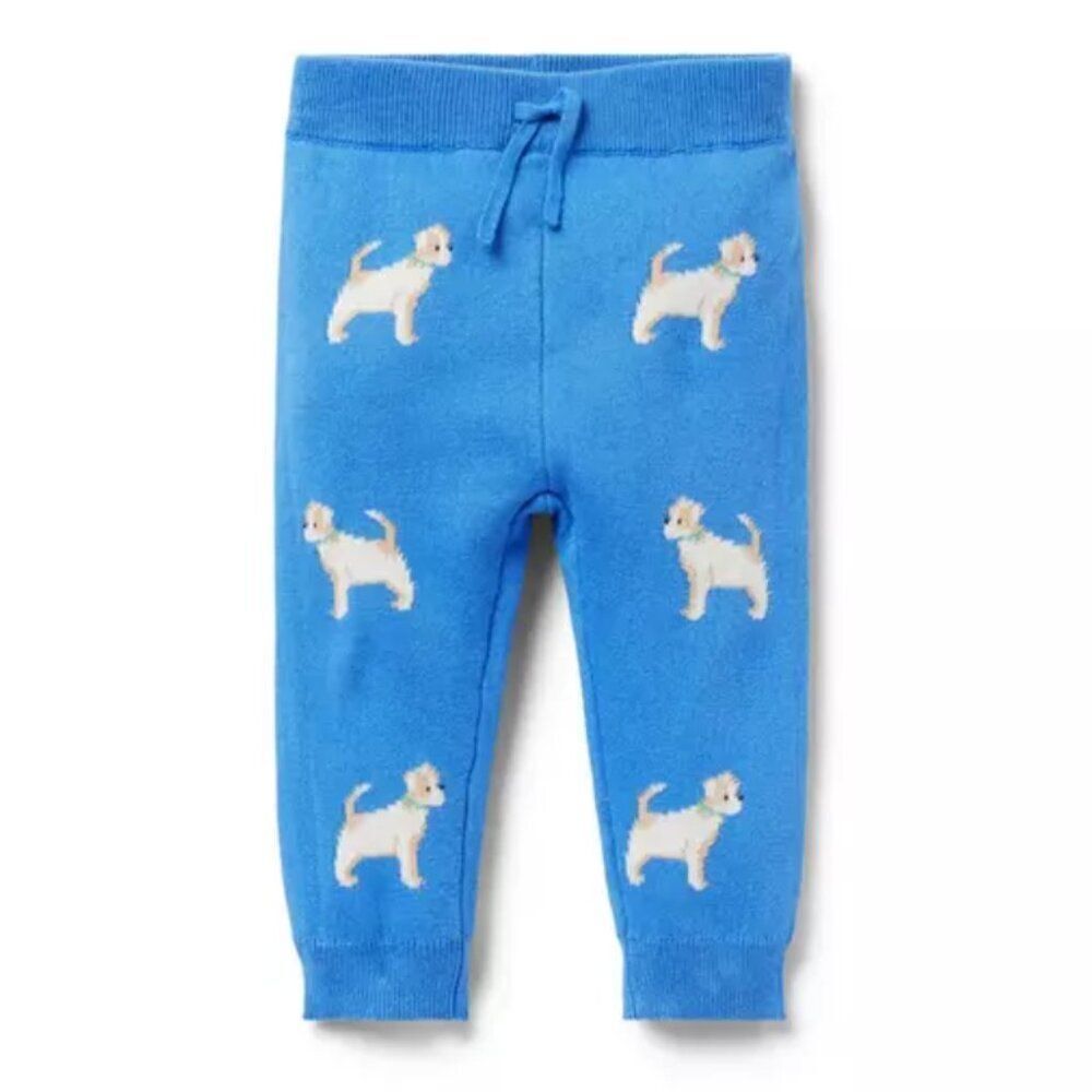 Janie and Jack 100048590 Bright Blue Baby Dog Sweater Jogger size 0-3 months